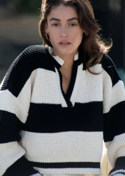 Cass Pullover Brule and Noir Stripe