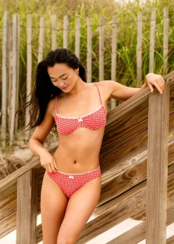 Daphne Bikini Top Red Gingham