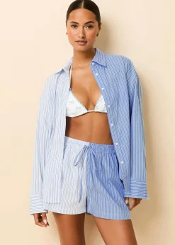 Dylan Button Down Shirt Blue Stripe Shirting