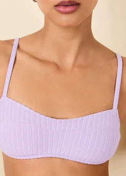 Elsa Ribbed Bikini Top Lavender