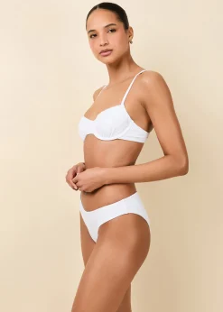 Eva Eyelet Bikini Bottom Optic White