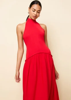 Halter Soglio Dress Apple Red