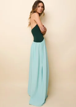 Halter Soglio Dress Evergreen / Sky
