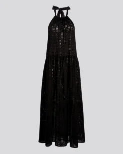 Kai Dress Leaf Eyelet Noir