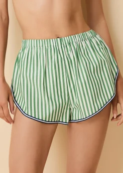 Lester Short Washed Green / Optic White Stripe
