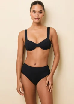 Lilo Ribbed Bikini Top Noir