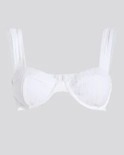 Lilo Ribbed Bikini Top Optic White