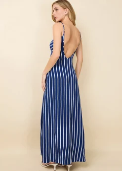 Rosetta Dress Navy Nautical Stripe