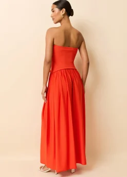 Strapless Soglio Dress Lava