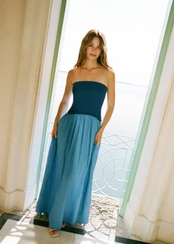 Strapless Soglio Dress Maritime Navy / Marina Blue